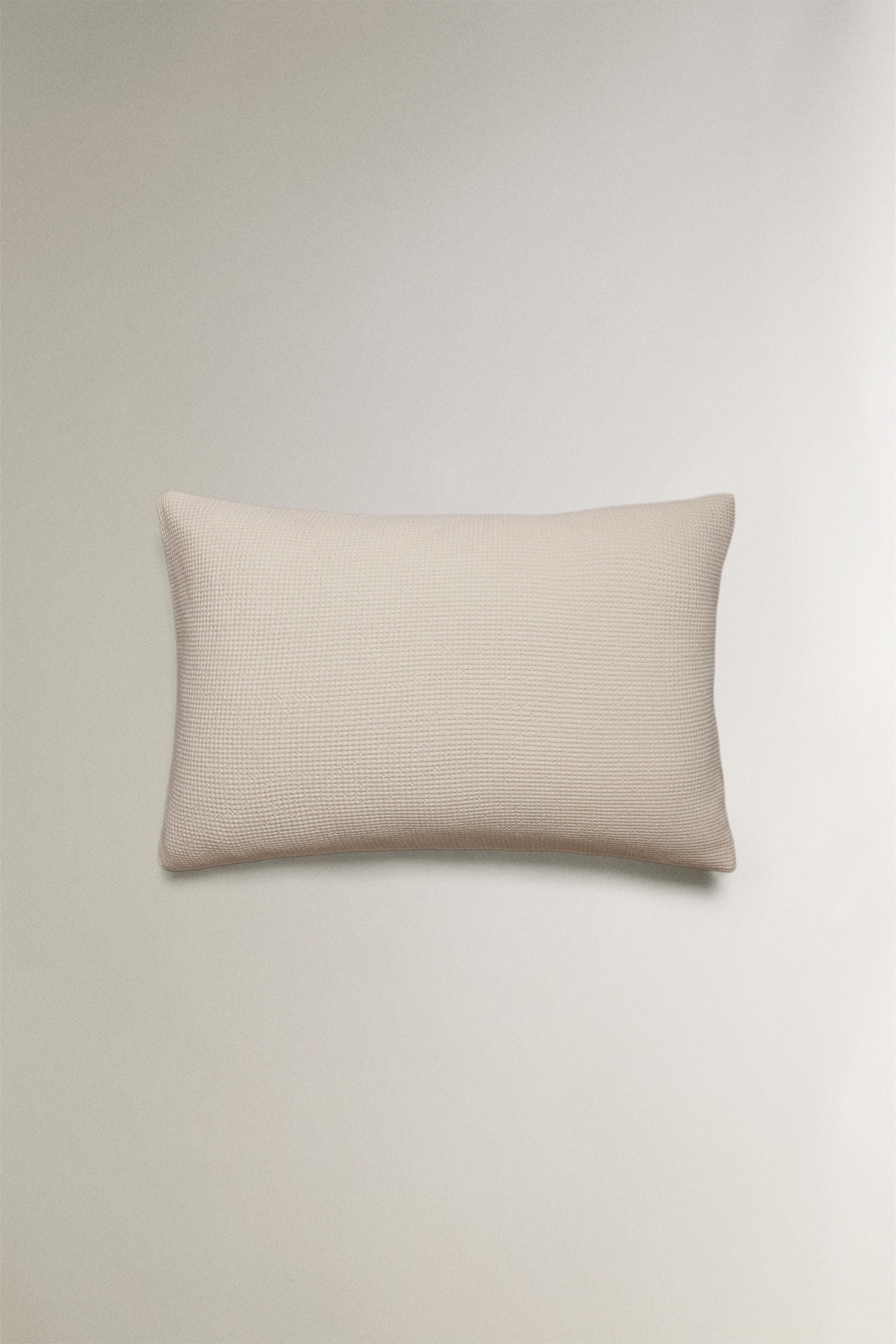 MINI WAFFLE-KNIT COTTON PILLOWCASE
